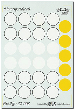 DMC decal numberfields, white or yellow